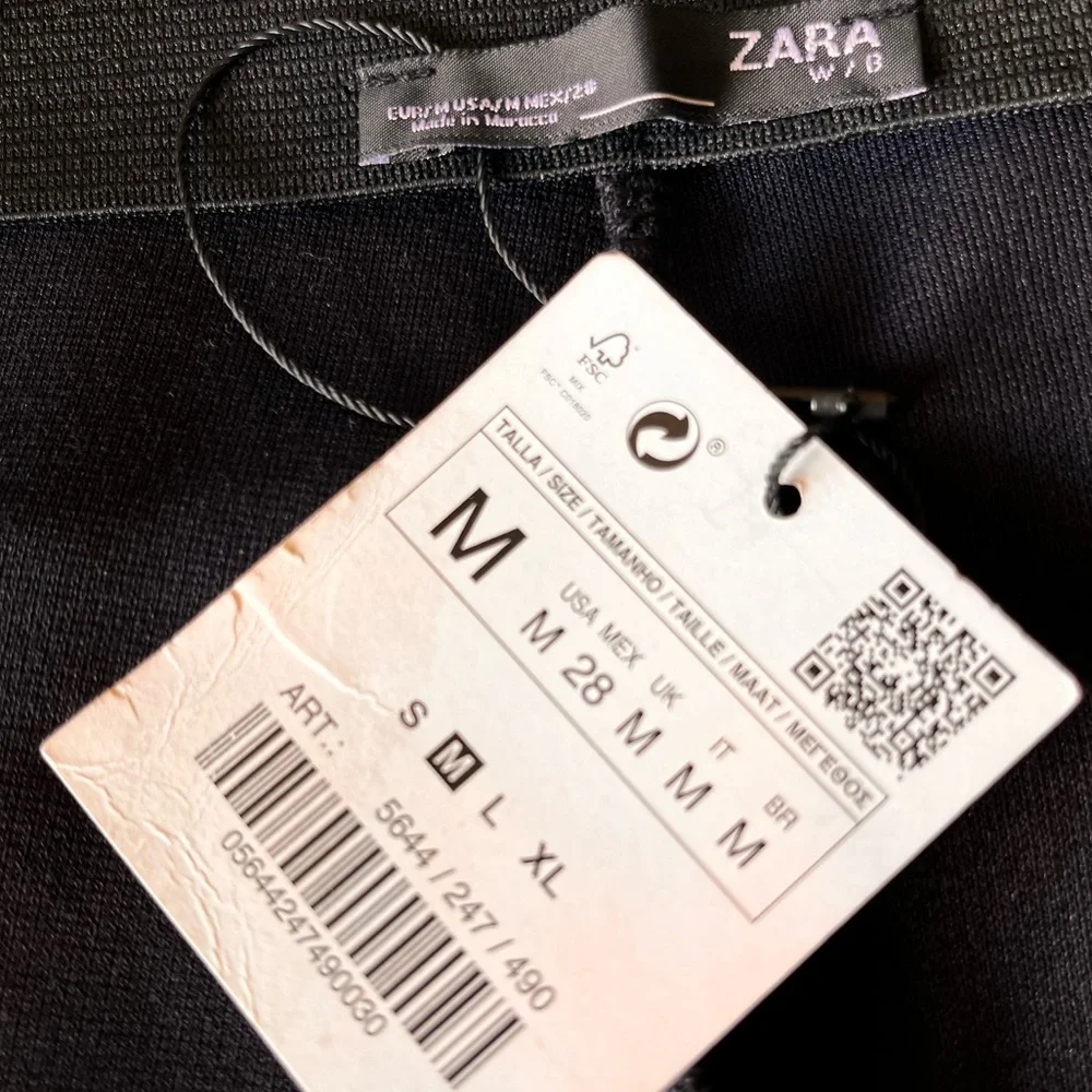 NWT  Zara W/B black straight leg pant - Picture 2 of 6